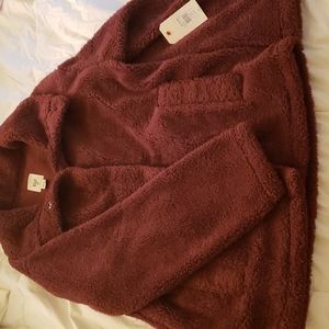 NWT Billabong Brown Faux Fur Coat